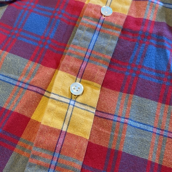 Bullock & Jones Cabincore Soft Cotton Flannel Madras Plaid Button Down Shirt XXL - Picture 3 of 11